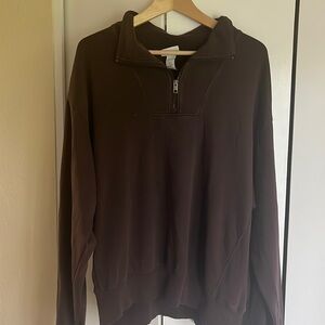 Relaxed fit - H&M Brown Quarter Zip long sleeve